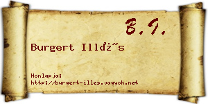 Burgert Illés névjegykártya